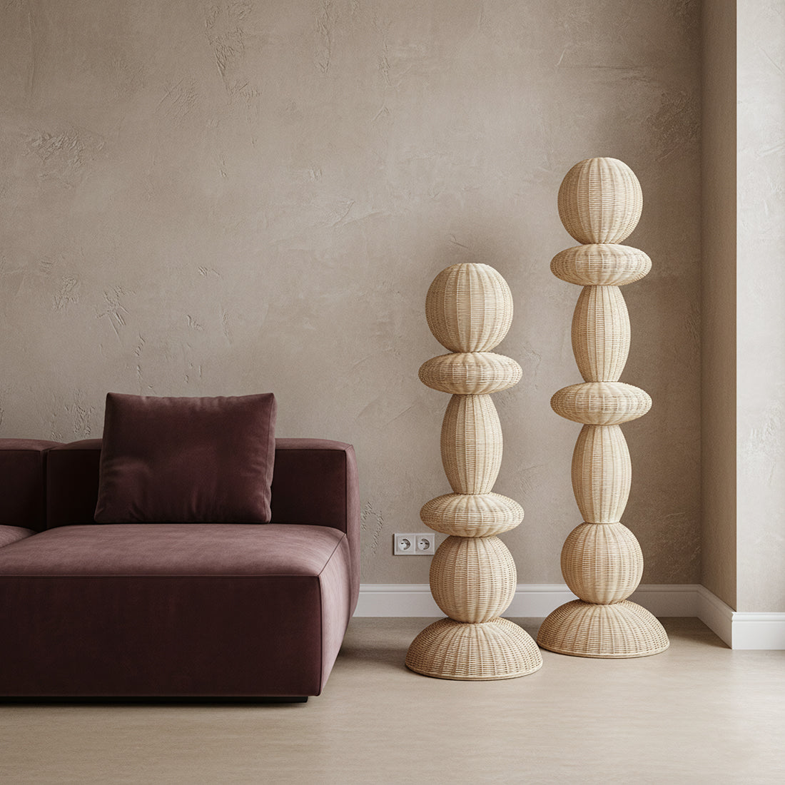 Tao rotan vloerlamp - 175 cm Raw Materials