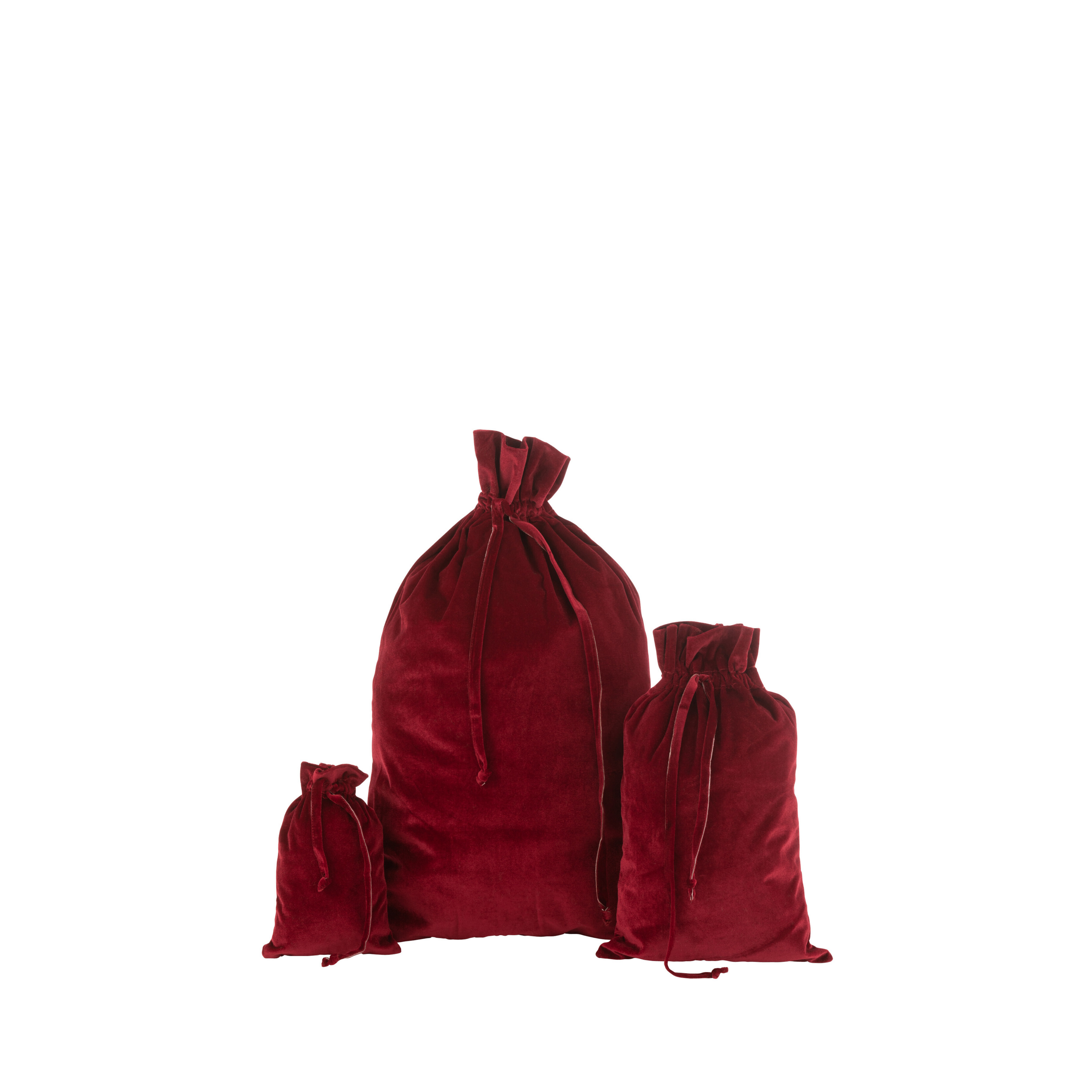 Zak Kerst Velvet Rood Large