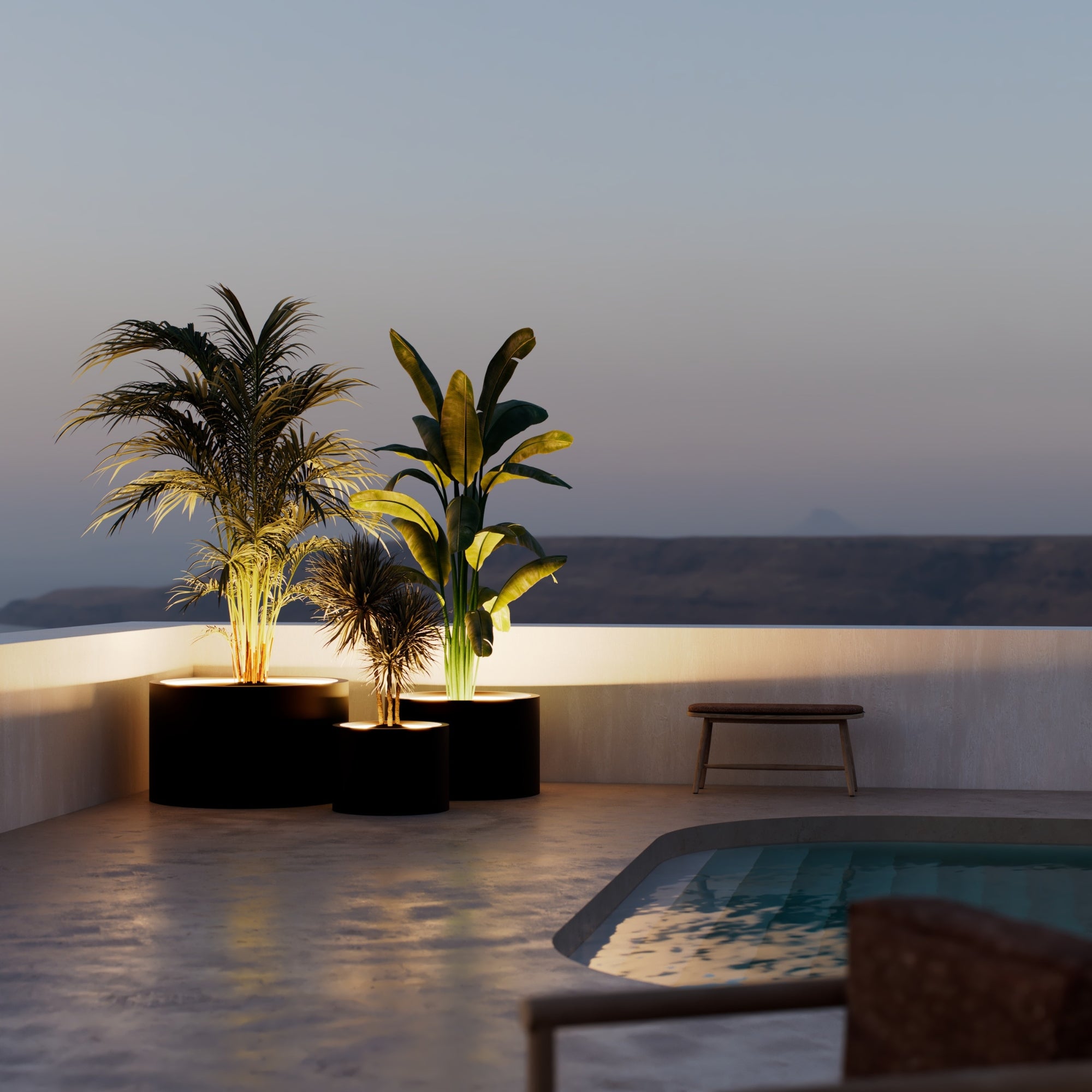 MAZU Tank Luxe LED Plantenpot Lichtgrijs