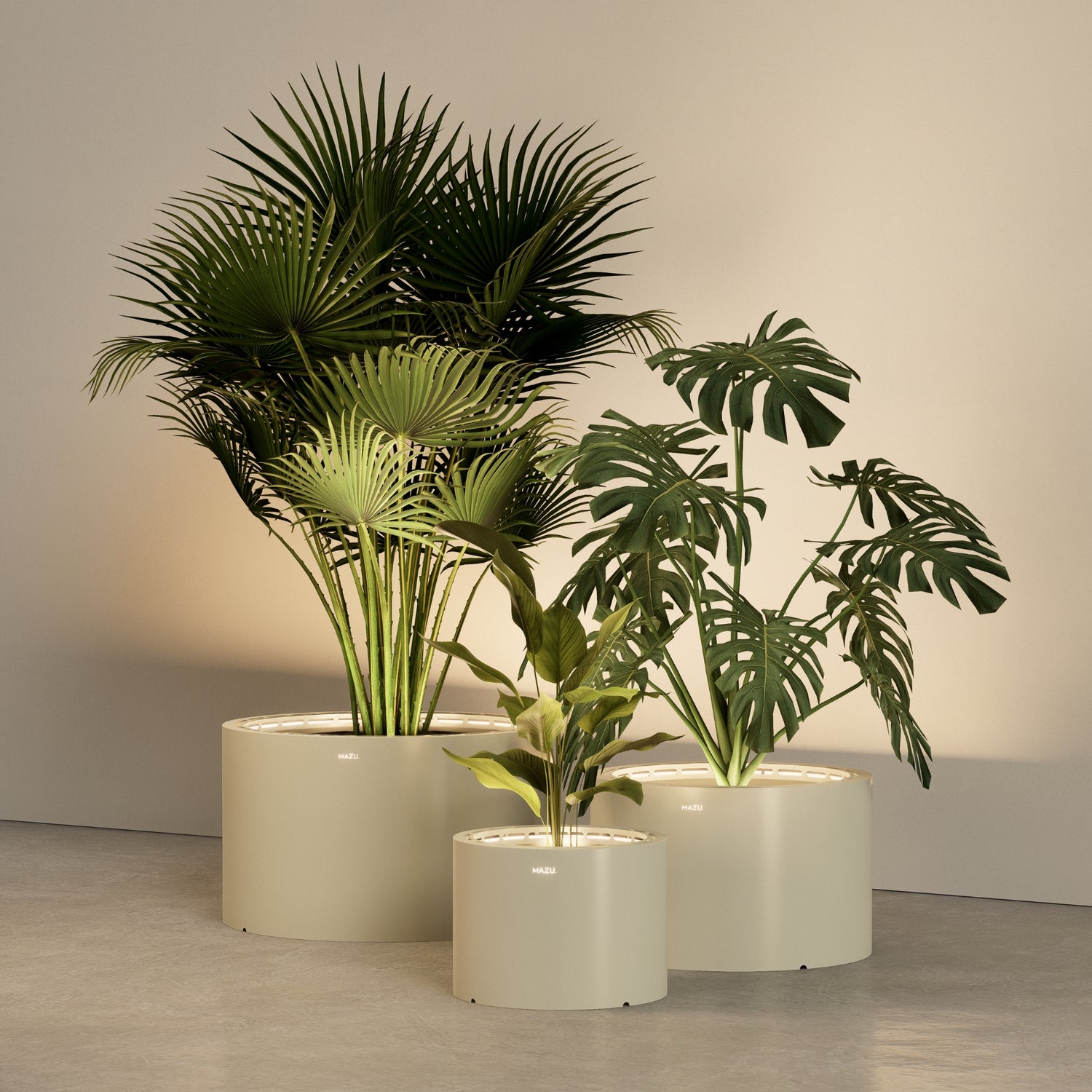 MAZU Tank Luxe LED Plantenpot Ivoor