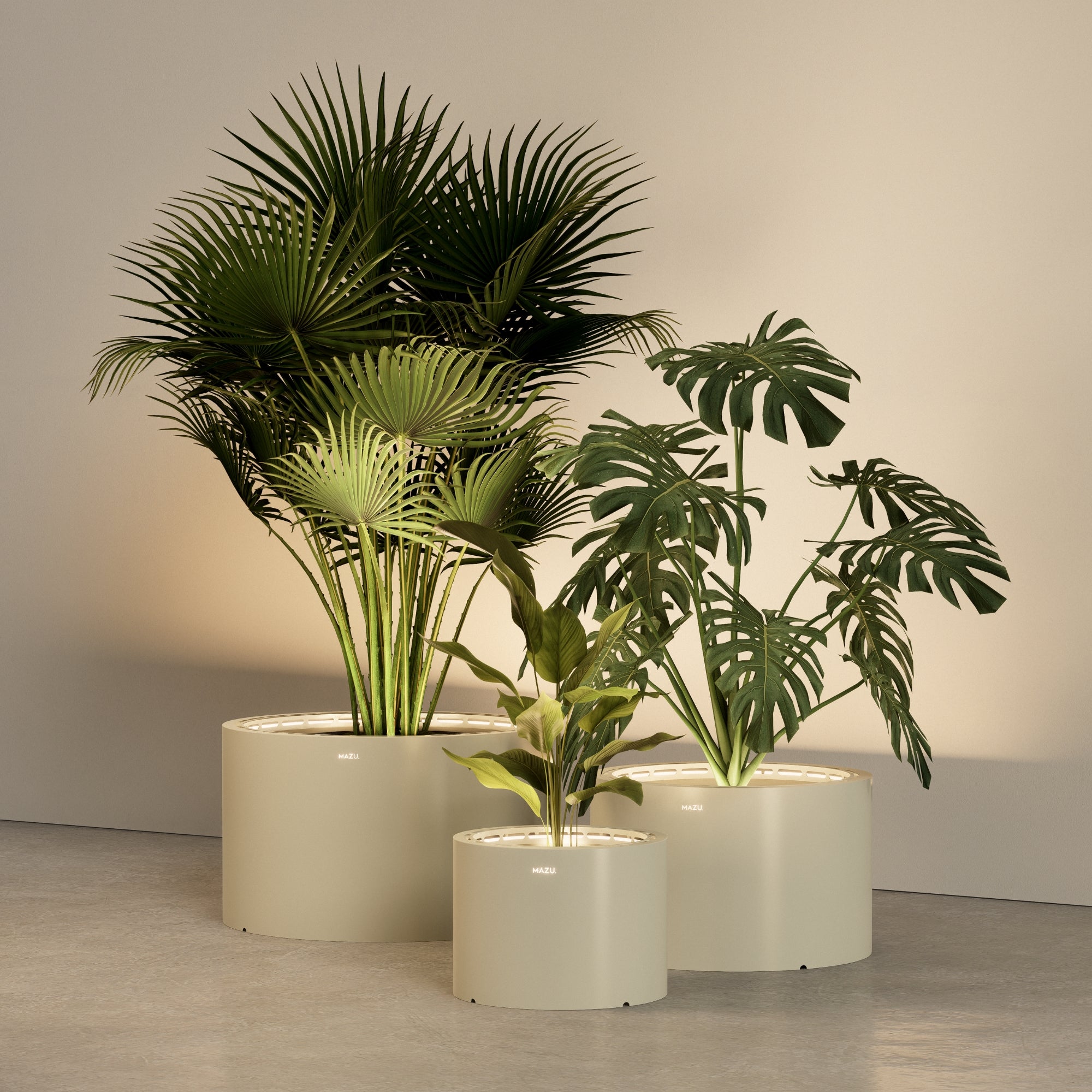 MAZU Tank Luxe LED Plantenpot Ivoor