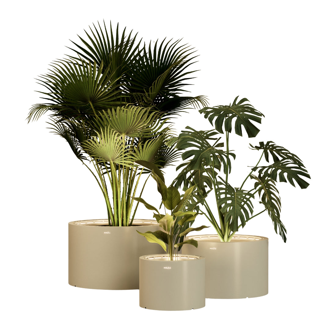 MAZU Tank Luxe LED Plantenpot Ivoor