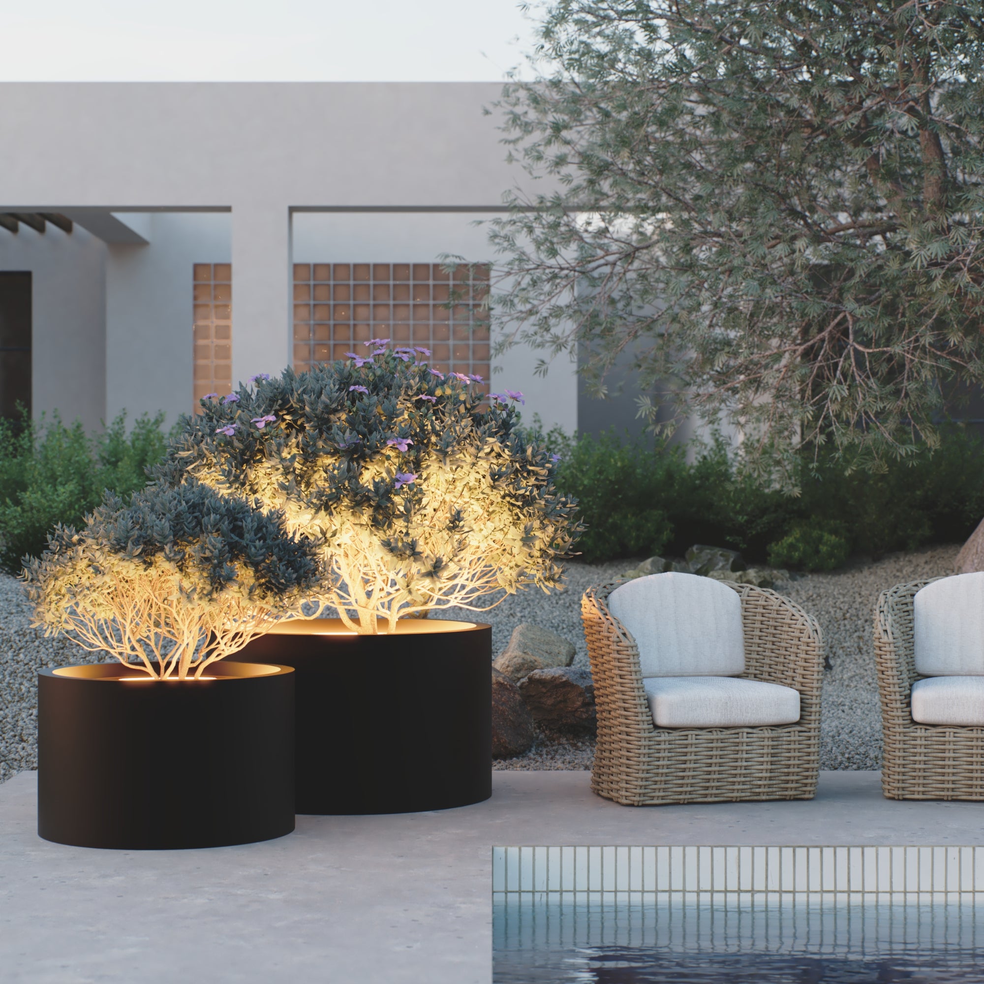 MAZU Tank Luxe LED Plantenpot Lichtgrijs