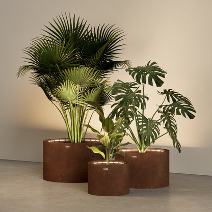 MAZU Tank Luxe LED Plantenpot Cortenstaal