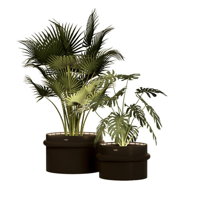 MAZU Nautilus Luxe LED Plantenpot Zwart Bruin