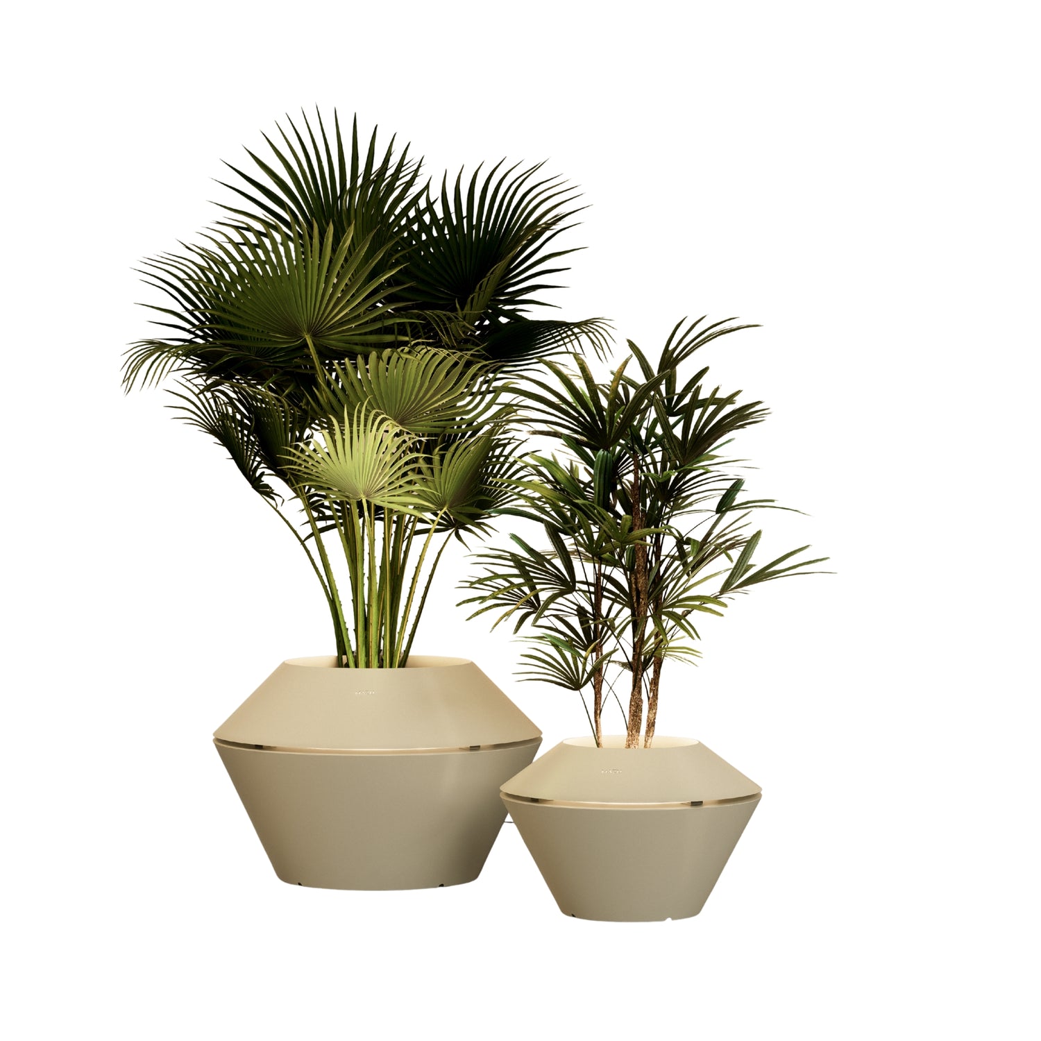 MAZU Oyster Luxe LED Plantenpot Ivoor