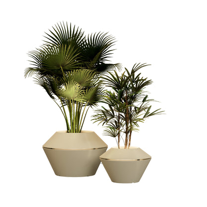 MAZU Oyster Luxe LED Plantenpot Ivoor