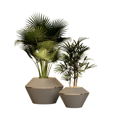 MAZU Oyster Luxe LED Plantenpot Lichtgrijs