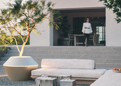 MAZU Oyster Luxe LED Plantenpot Zwart Bruin