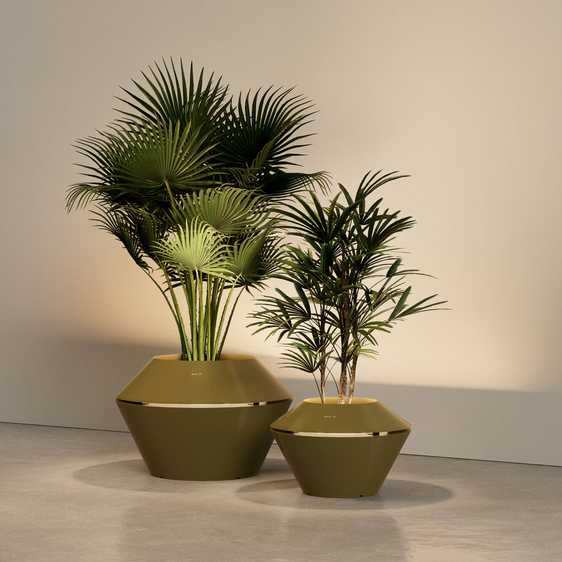 MAZU Oyster Luxe LED Plantenpot Brons
