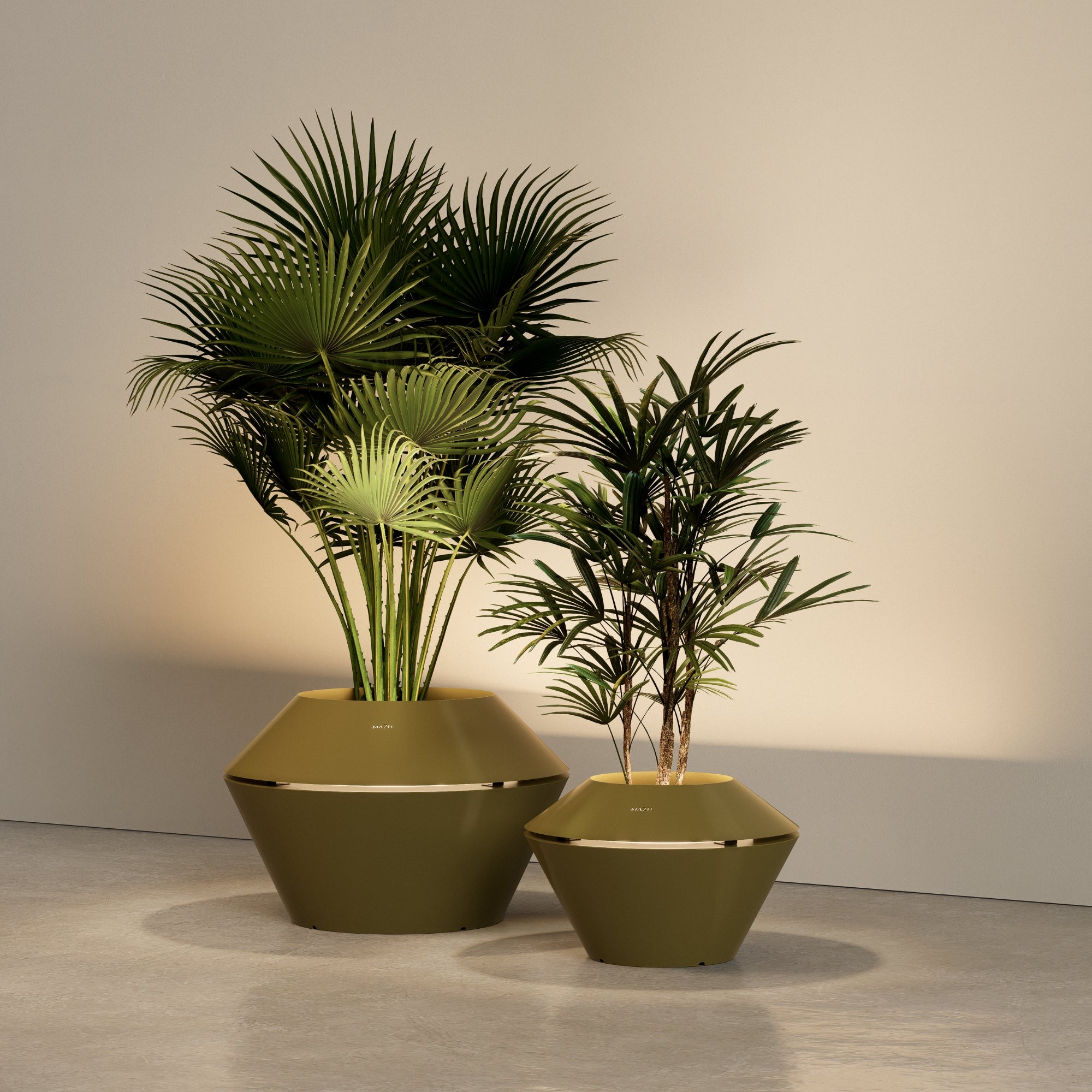 MAZU Oyster Luxe LED Plantenpot Brons