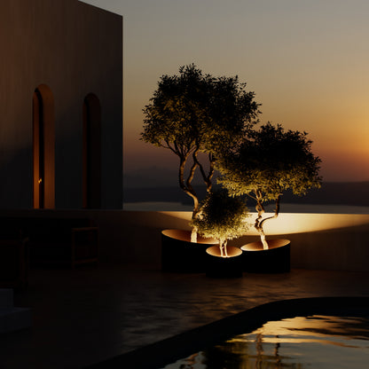 MAZU Wedge Luxe LED Plantenpot Zwart Bruin