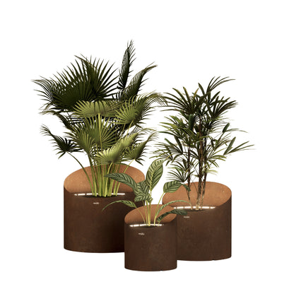 MAZU Wedge Luxe LED Plantenpot Cortenstaal