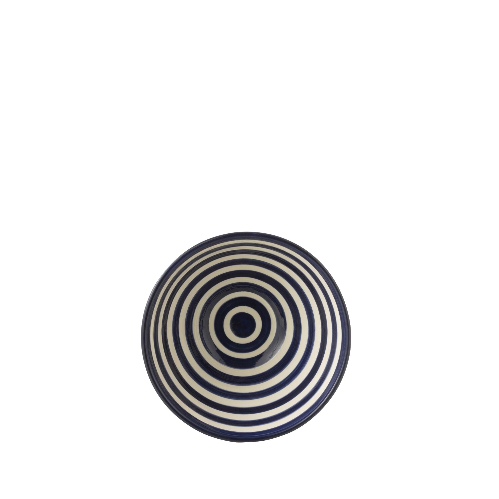 Medium Hoge Kom Granada Strepen Cobalt Blauw/Wit Keramiek J-Line