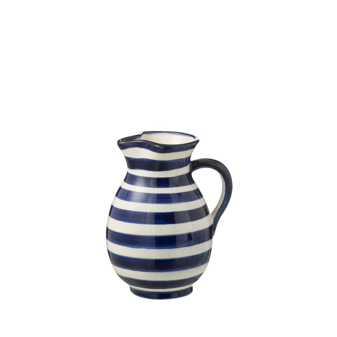 Medium Kan Granada Strepen Cobalt Blauw/Wit Keramiek J-Line