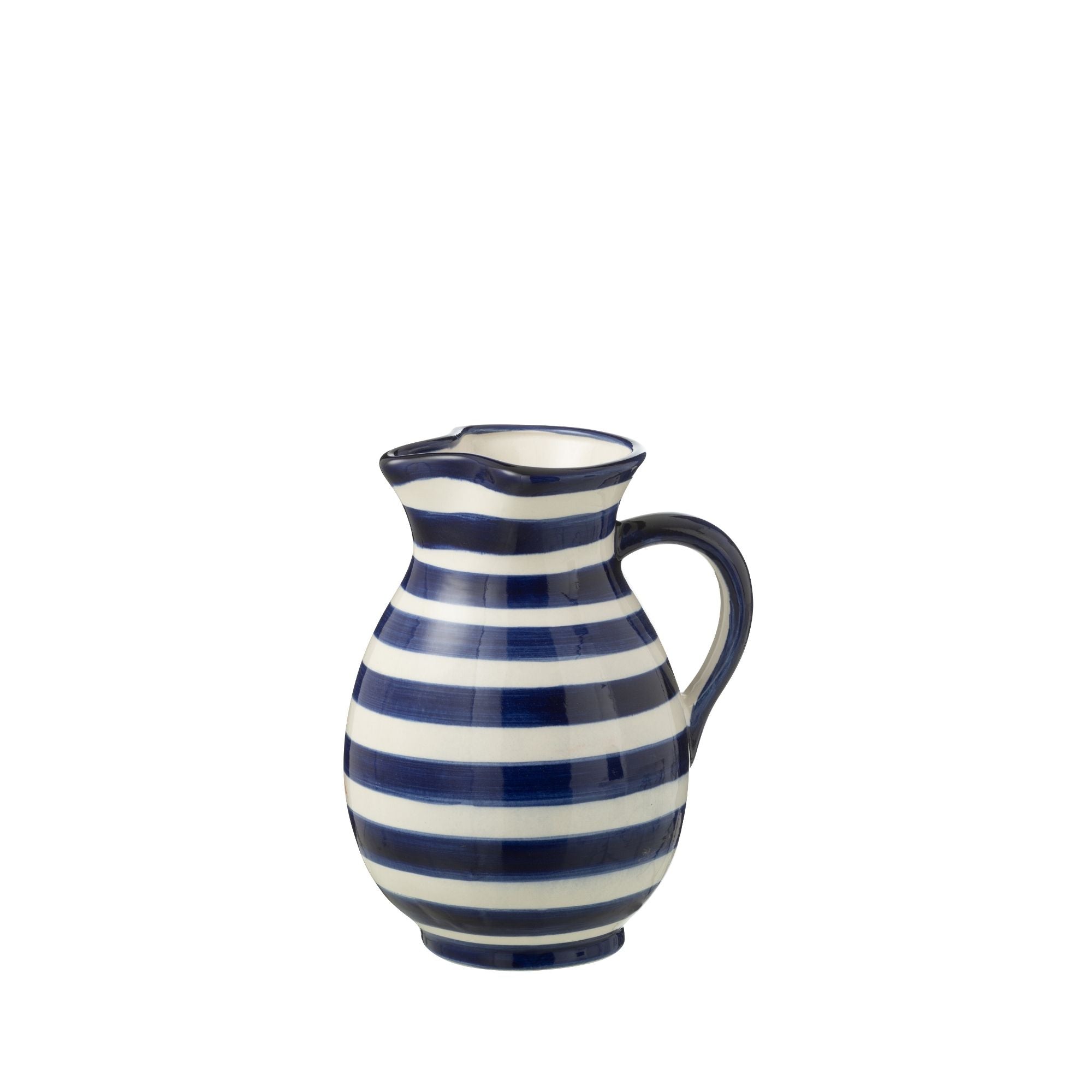 Medium Kan Granada Strepen Cobalt Blauw/Wit Keramiek J-Line