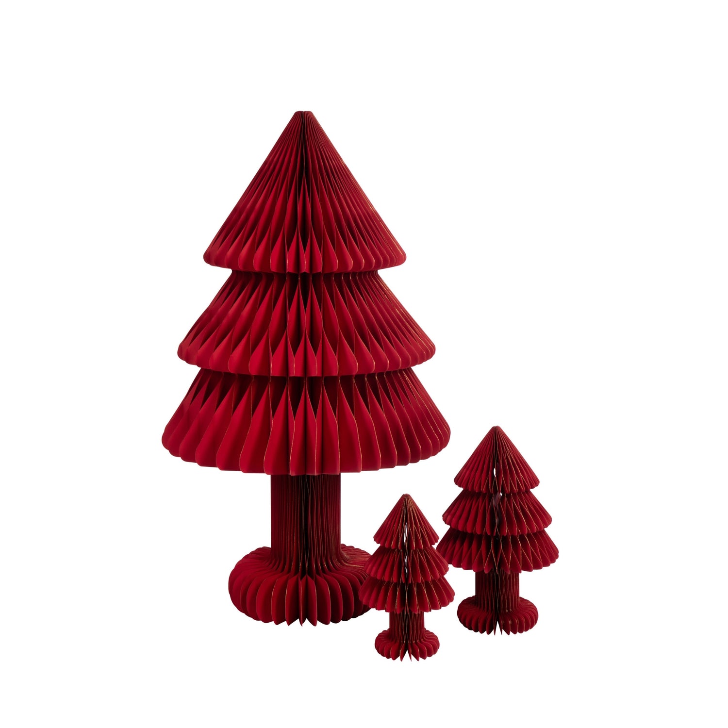 Kerstboom Vouwbaar Papier Kerstrood Large H100cm J-Line