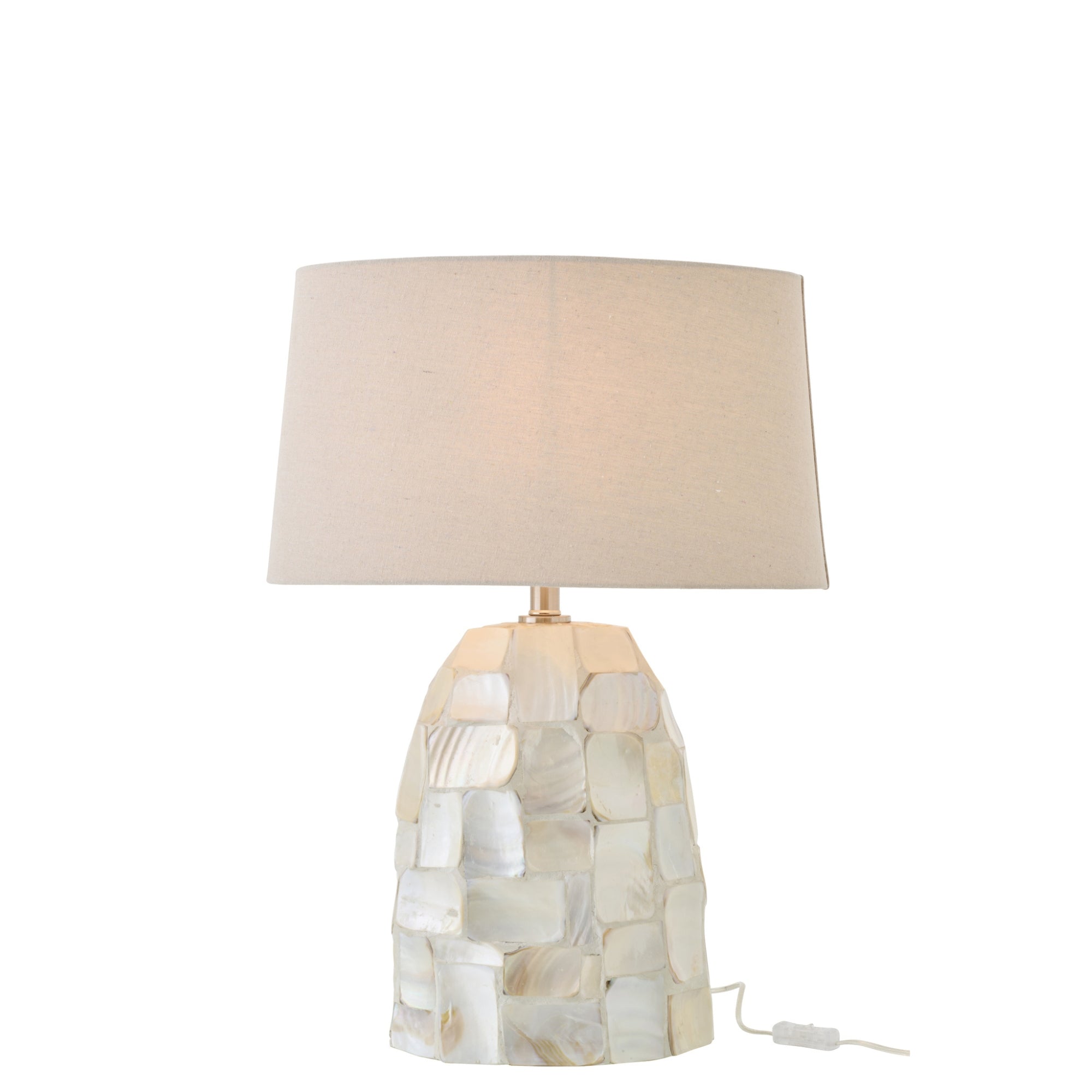Tafellamp Pareleffect Schelp Gebroken Wit/Lichtbeige J-Line