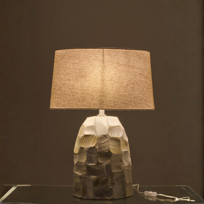 Tafellamp Pareleffect Schelp Gebroken Wit/Lichtbeige J-Line