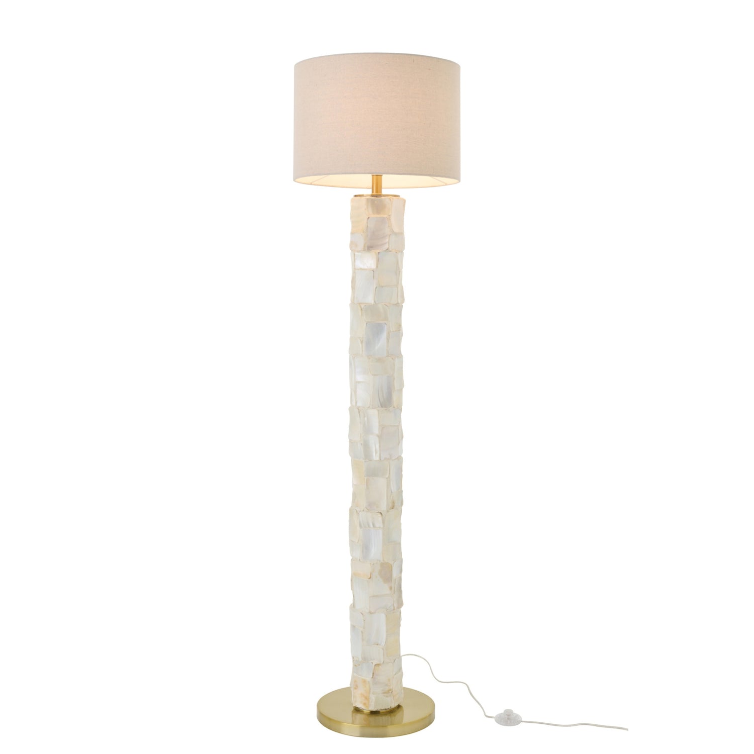 Staanlamp Pareleffect Schelp Gebroken Wit/Lichtbeige J-Line