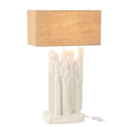 Tafellamp Figuren Polyresin Wit/Naturel J-Line