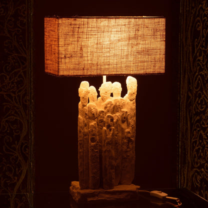 Tafellamp Figuren Polyresin Wit/Naturel J-Line