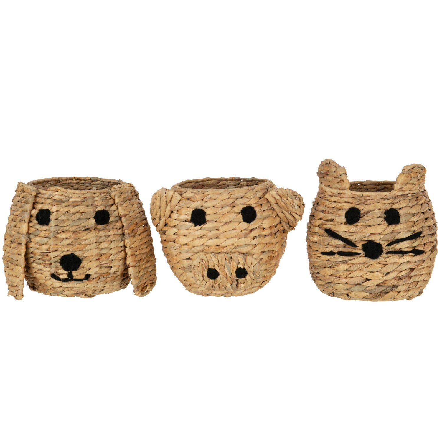 Mand Kat/Hond/Varken Waterhyacinth Naturel Assortiment Van 3 J-Line