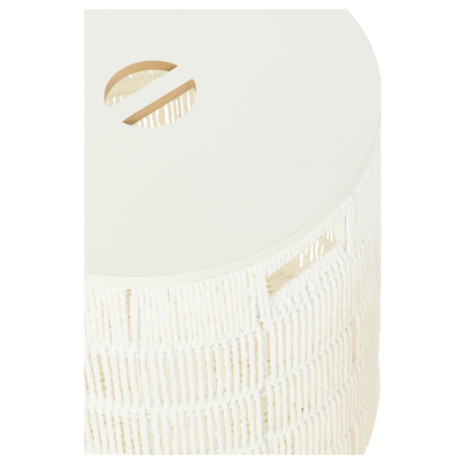 Set Van 2 Mand + Deksel Rond Papier Wit J-Line