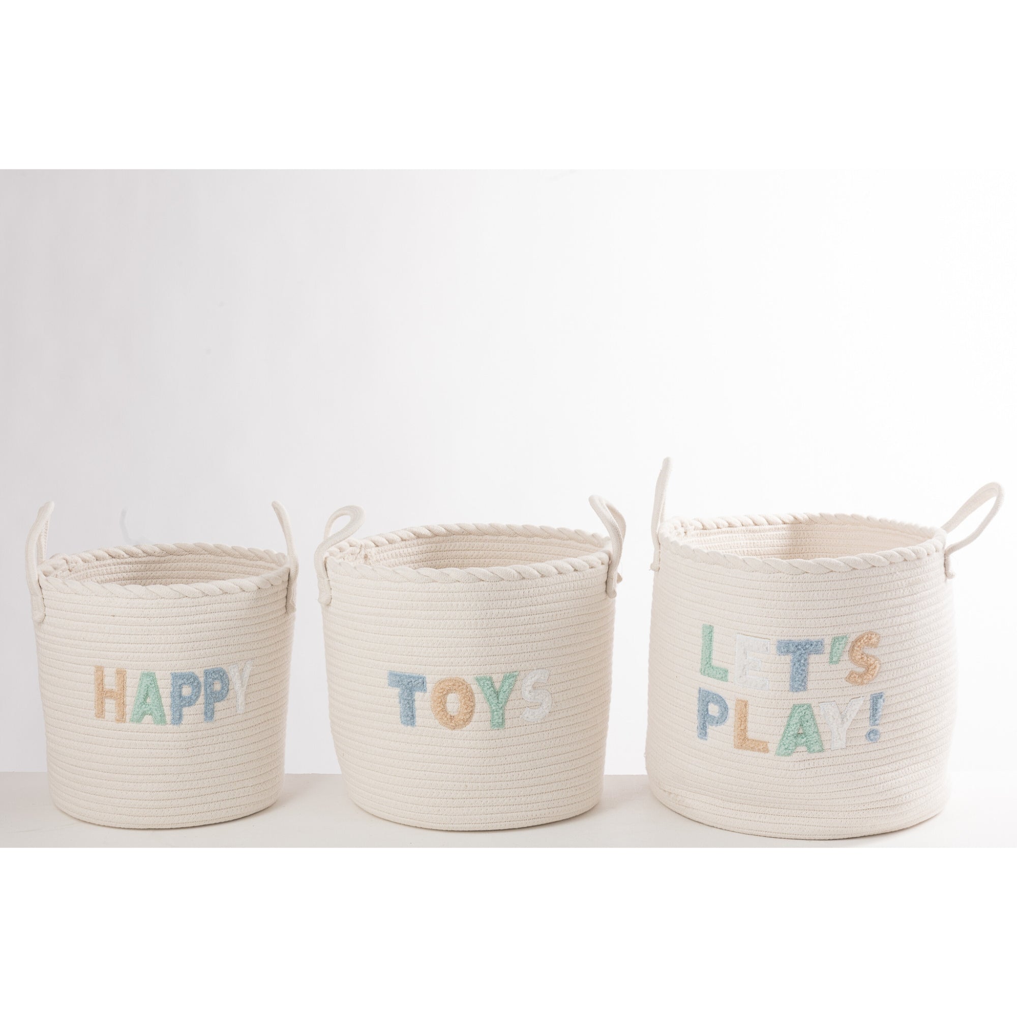 Set Van 3 Mand Kinderen Katoen Wit/Lichtblauw J-Line