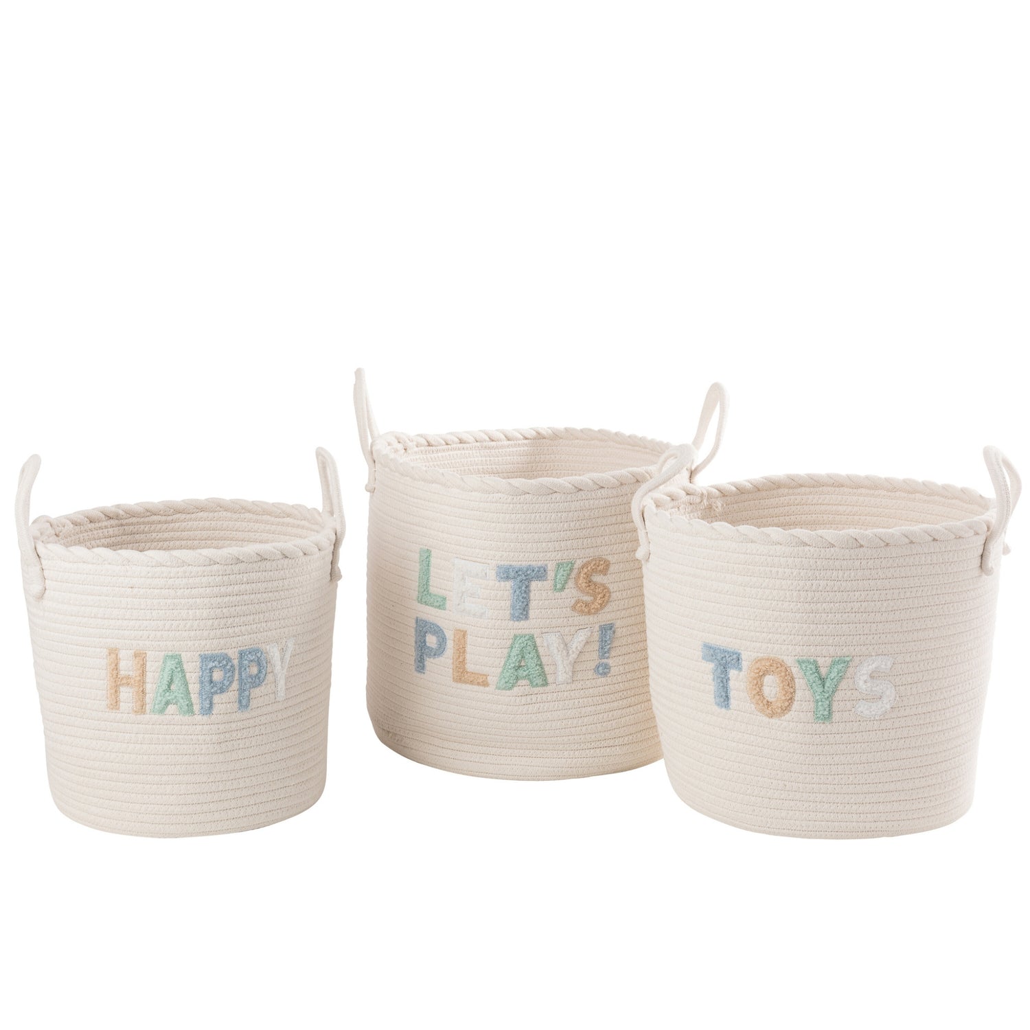 Set Van 3 Mand Kinderen Katoen Wit/Lichtblauw J-Line