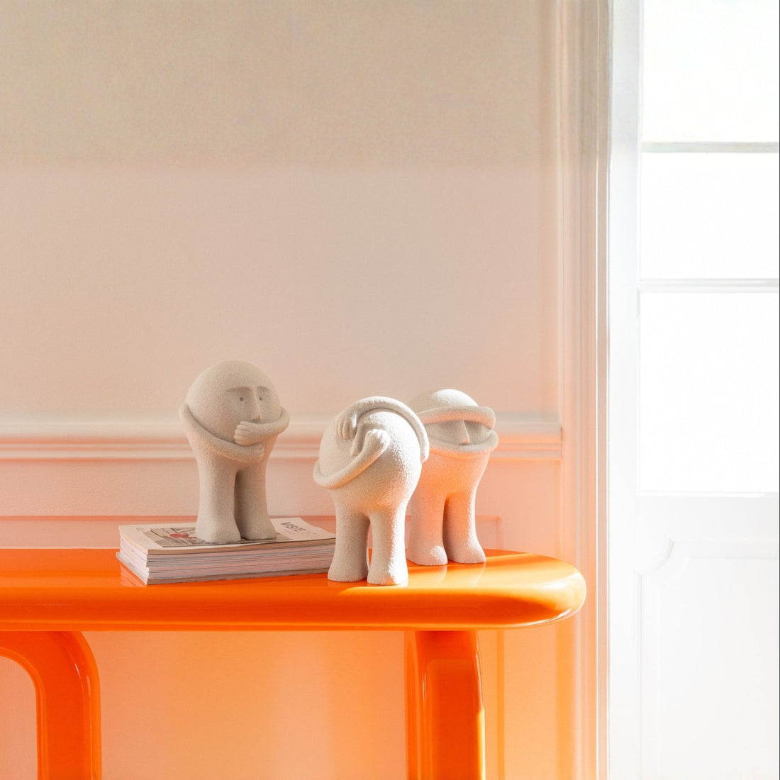 Beeldje Bollie Hars Lichtgrijs Large Assortiment Van 3 J-Line