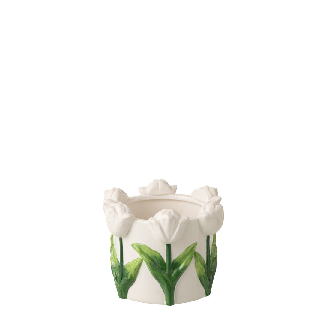Bloempot Tulp Keramiek Wit/Groen Small J-Line