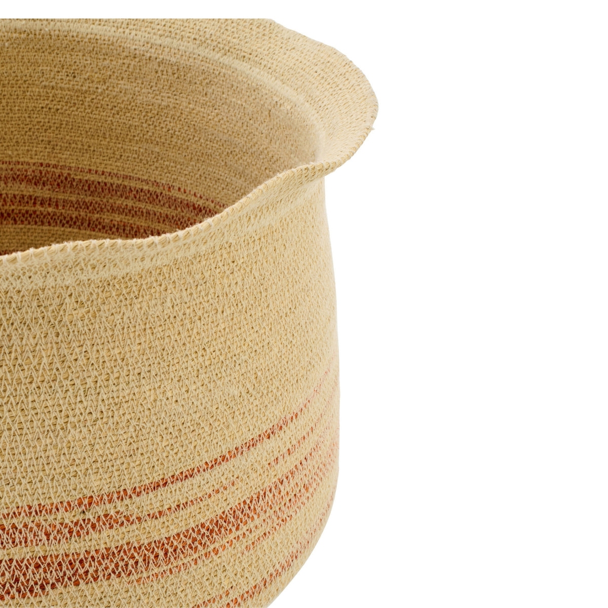 Set Van 2 Mand Gestreept Zeegras Naturel/Donkeroranje J-Line