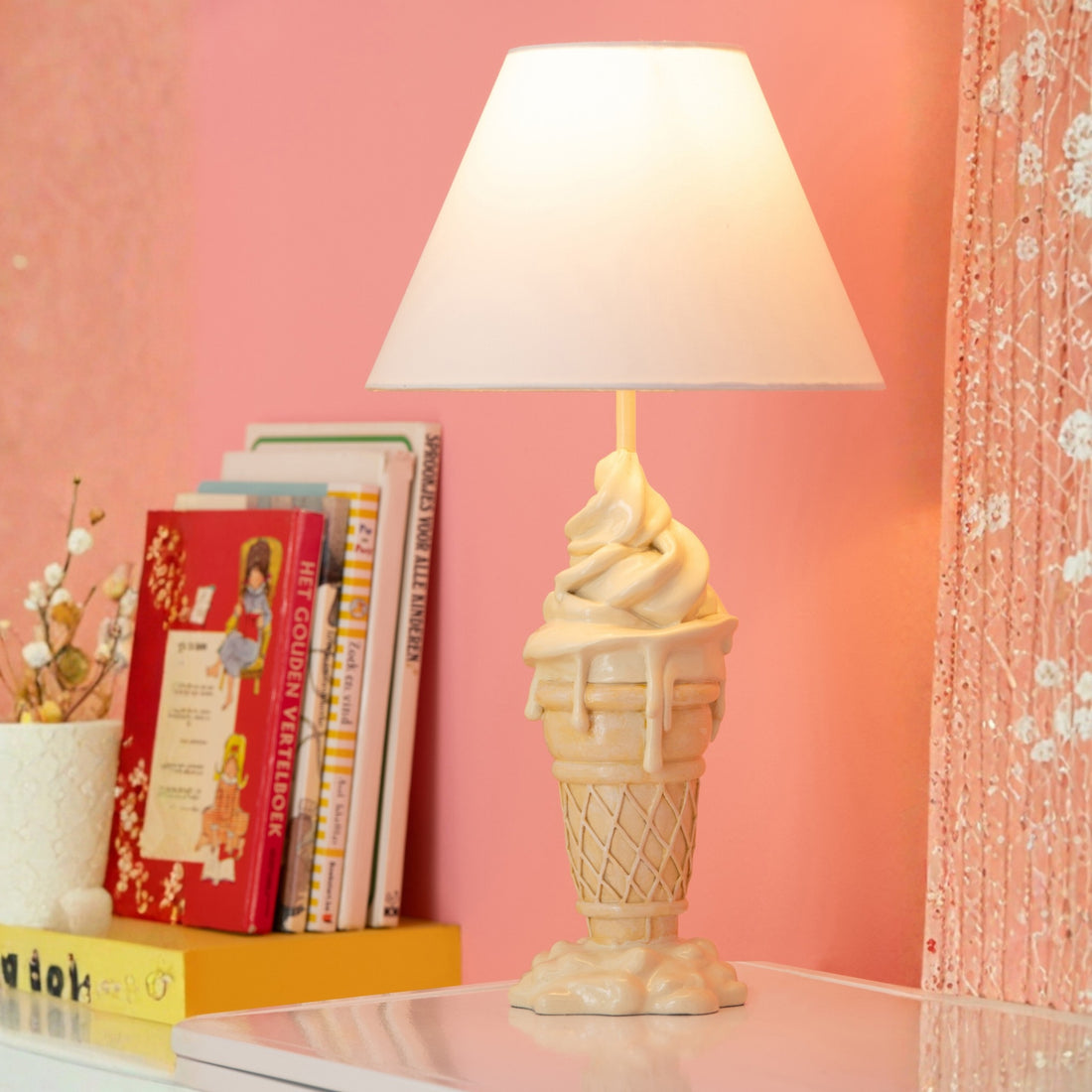 Lamp Ijsje Polyresin Geel/Beige J-Line