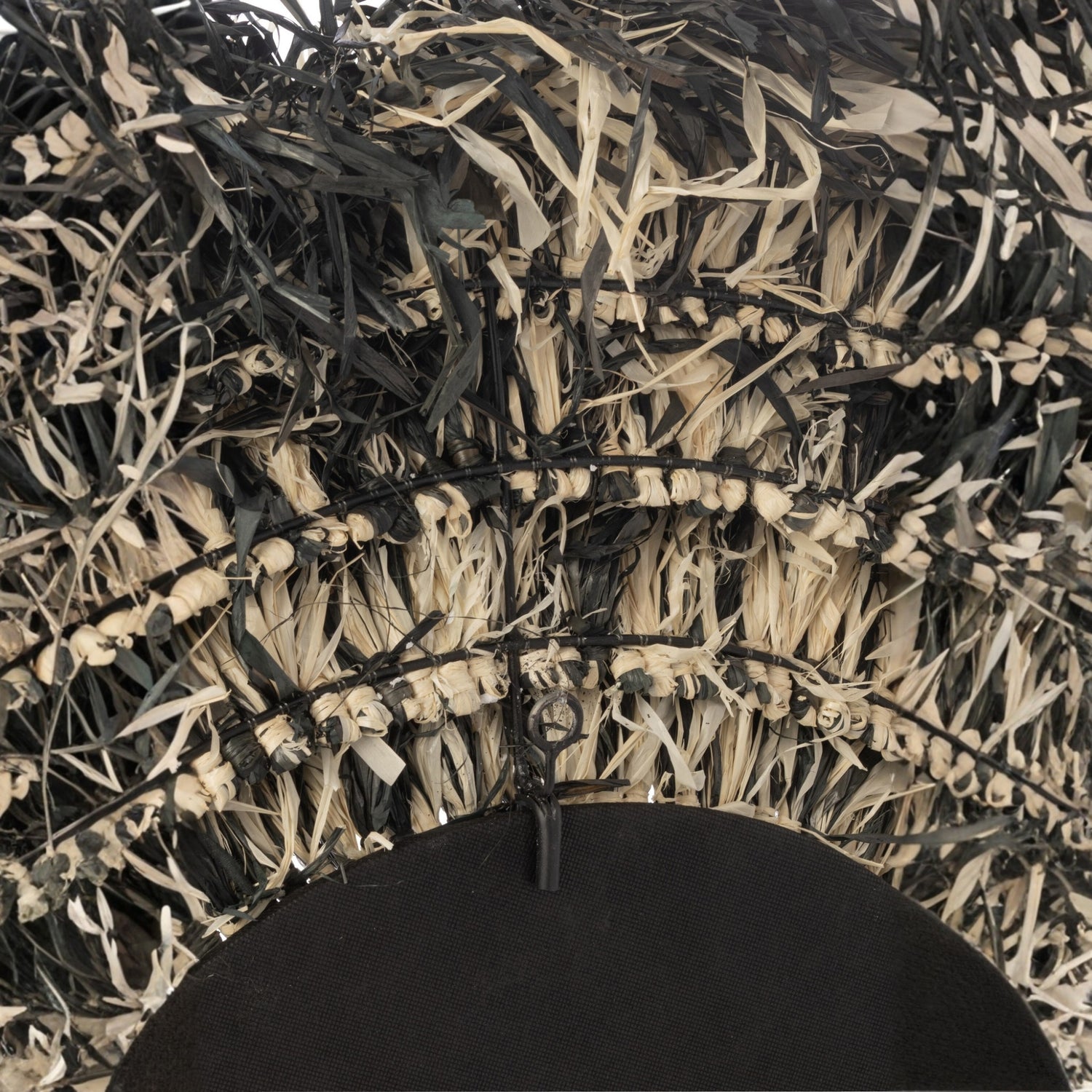 Wandspiegel Rond Sisal Zwart/Wit J-Line