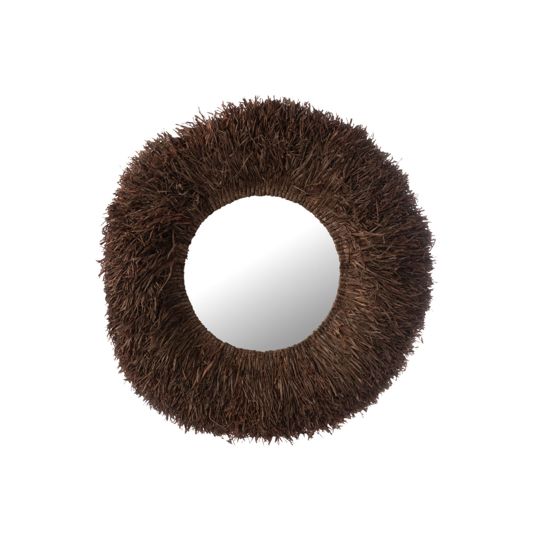 Wandspiegel Rond Sisal Donkerbruin J-Line