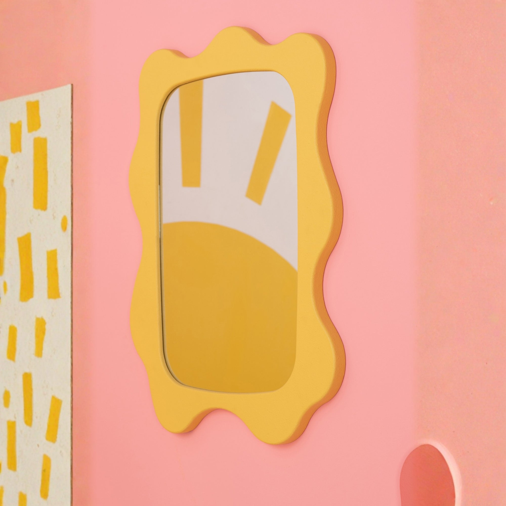 Wandspiegel Golf Mdf Geel J-Line