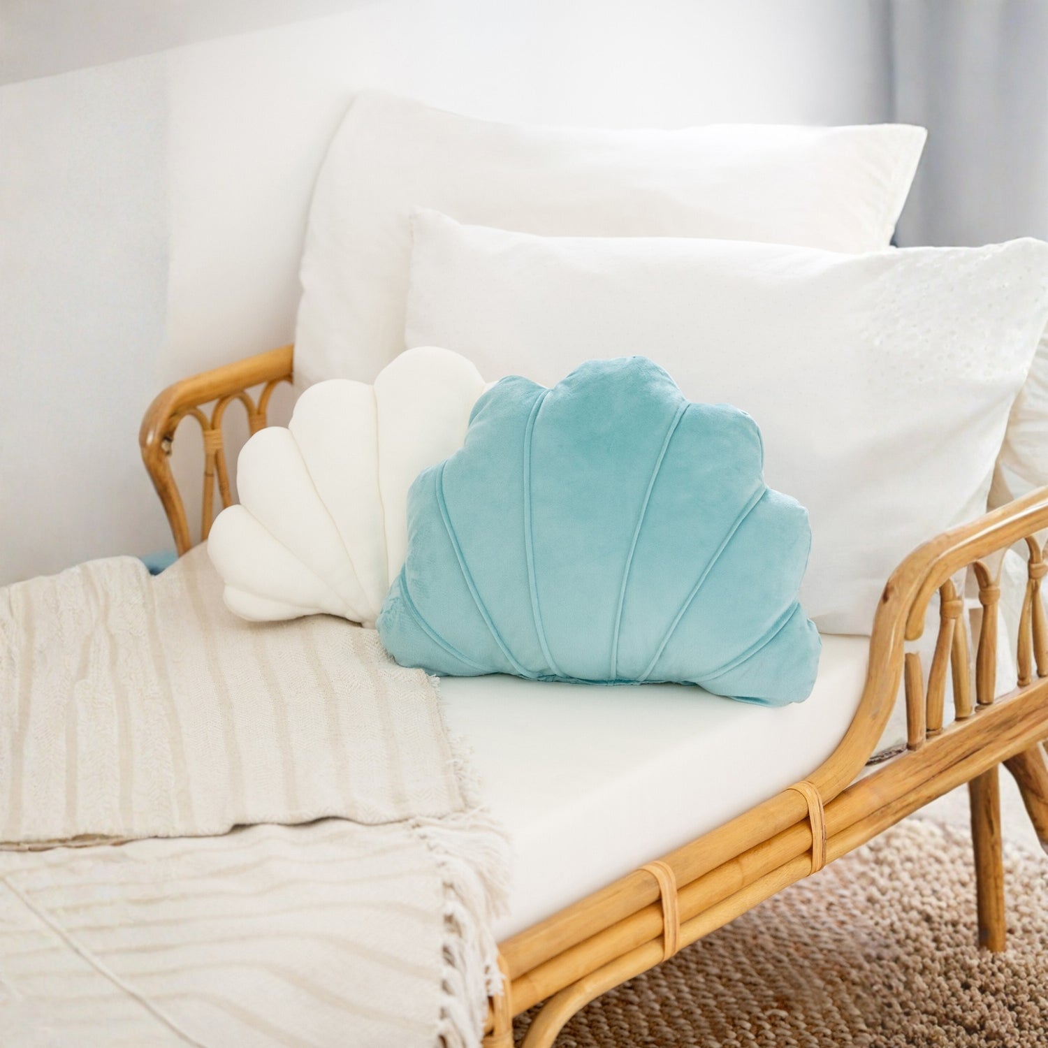 Kussen Voor Kinderen Polyester Lichtblauw/Muntgroen Assortiment Van 2 J-Line