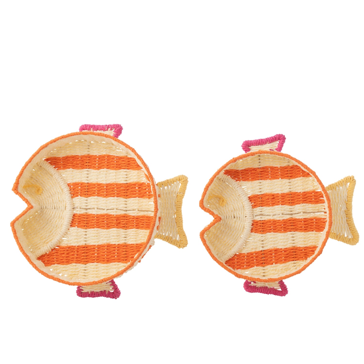 Decoratief Plateau Vis Gestreept Papier Multi Set van 2 J-Line