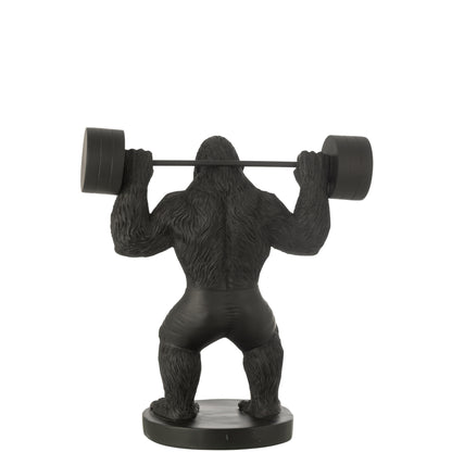 Gorilla Gewichtheffen Polyresin Zwart Large J-Line