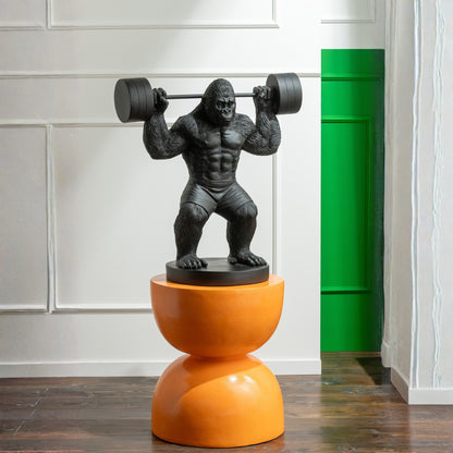 Gorilla Gewichtheffen Polyresin Zwart Large J-Line