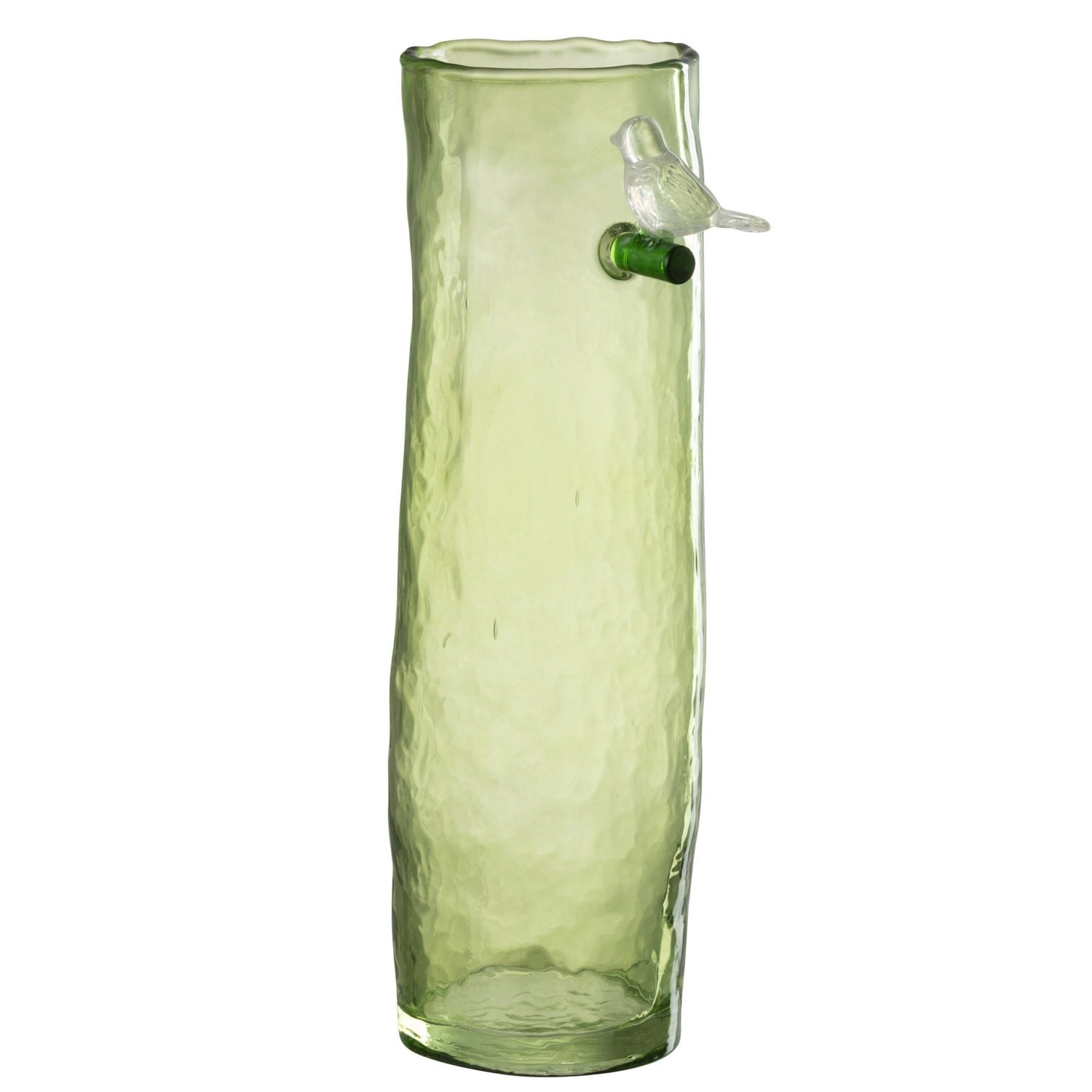 Vaas Lang Vogel - Glas - Groen - Large - 32 cm Hoog J-Line