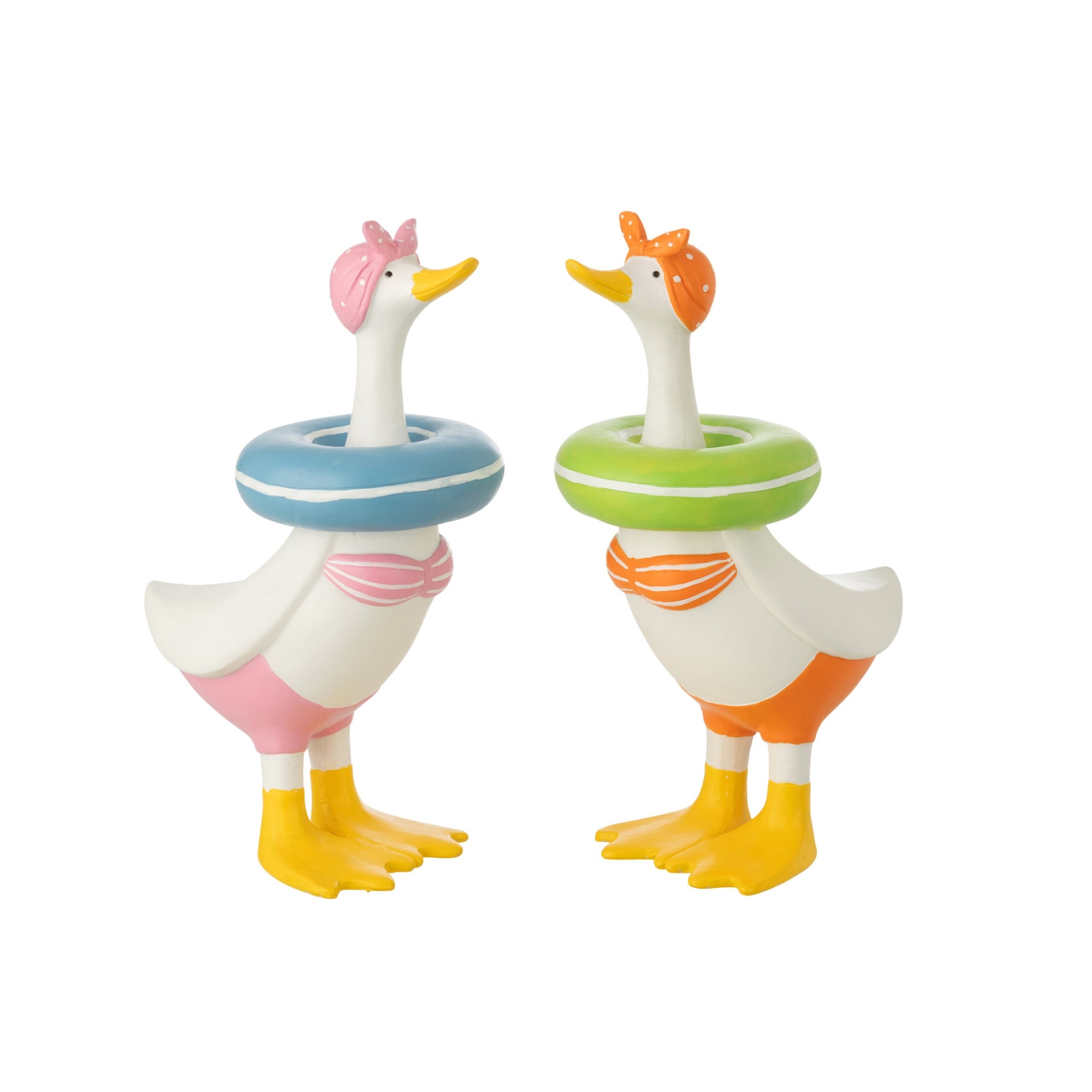 Eend Polyresin Meerkleurig Large Assortiment Van 2 J-Line