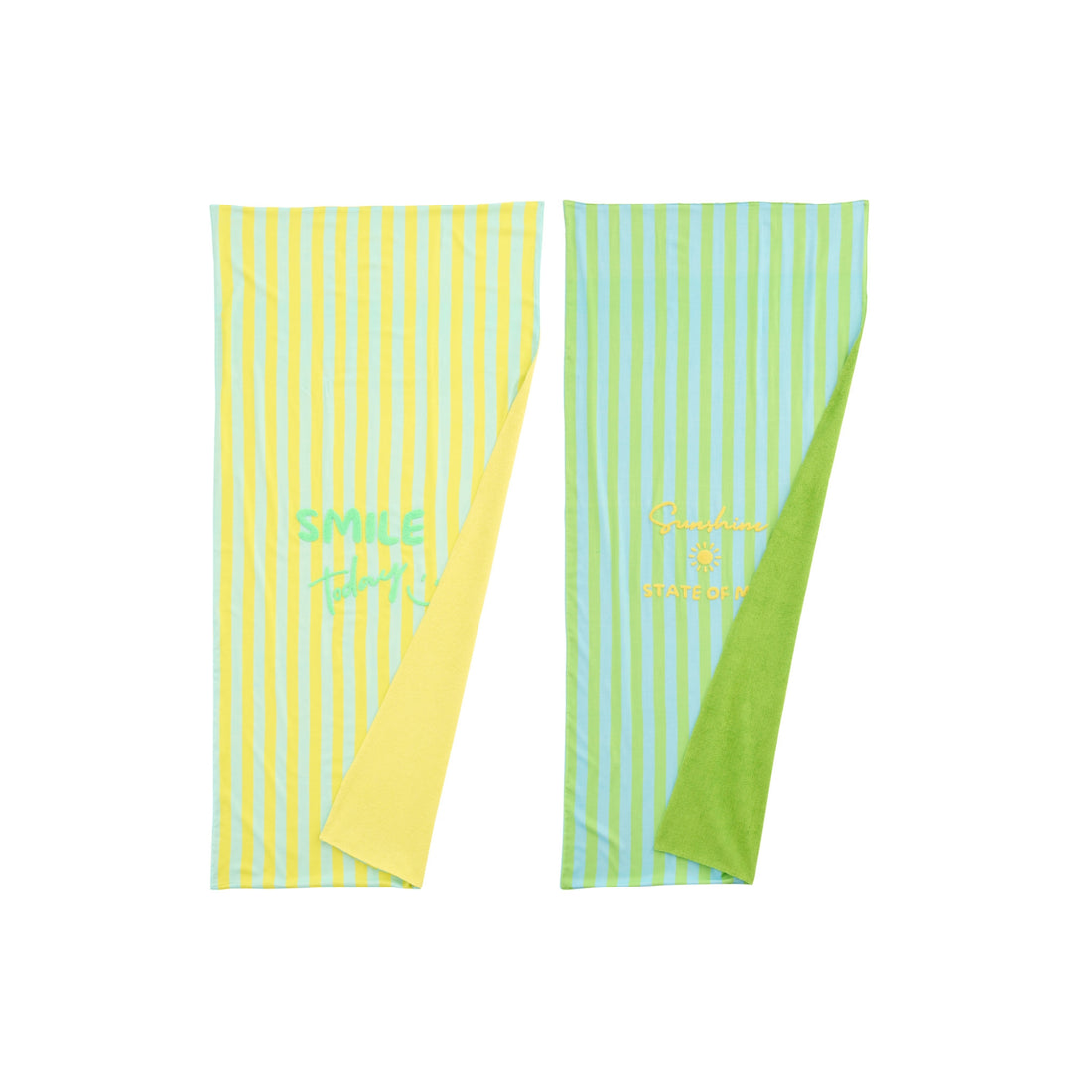 Strandlaken Sunshine/Smile Gestreept Katoen Multi Assortiment Van 2 J-Line