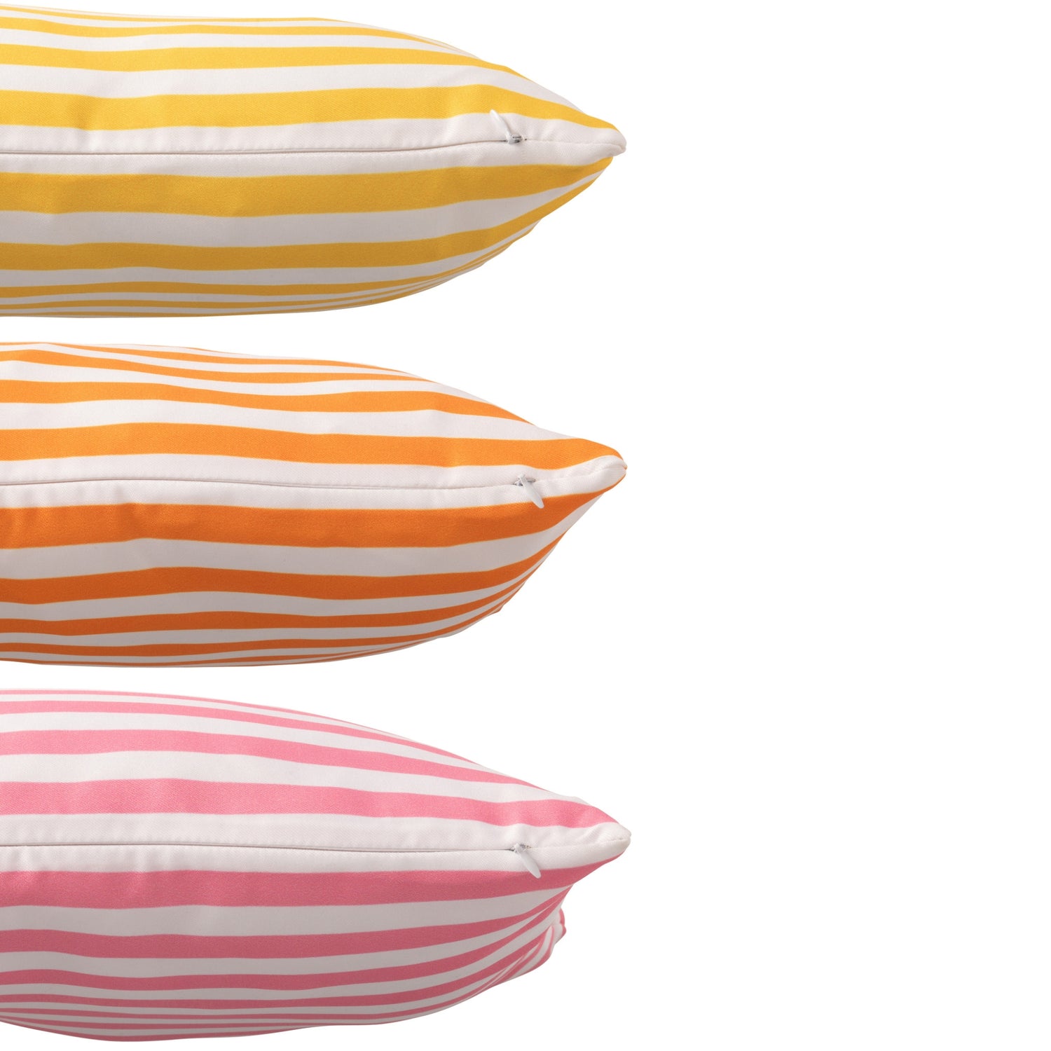 Kussen Buiten Rechthoek Gestreept Polyester Multi Assortiment Van 3 J-Line