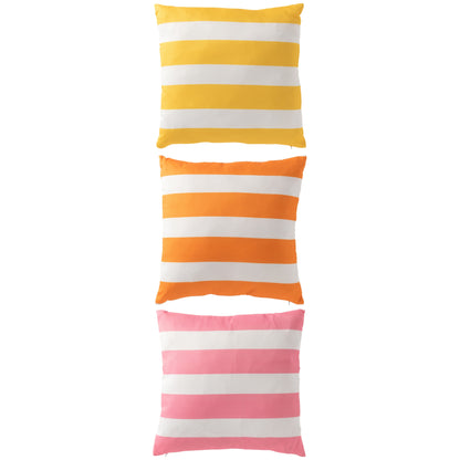 Kussen Buiten Vierkant Gestreept Polyester Multi Assortiment Van 3 J-Line