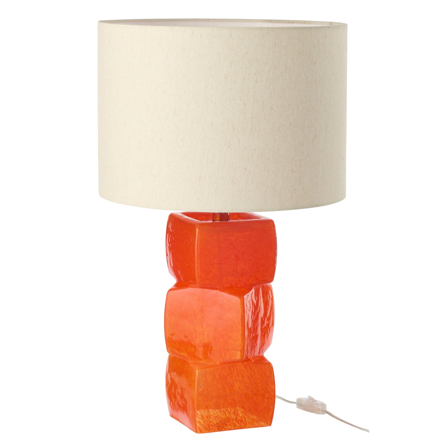 Tafellamp 3 Kubussen Glas Oranje J-Line