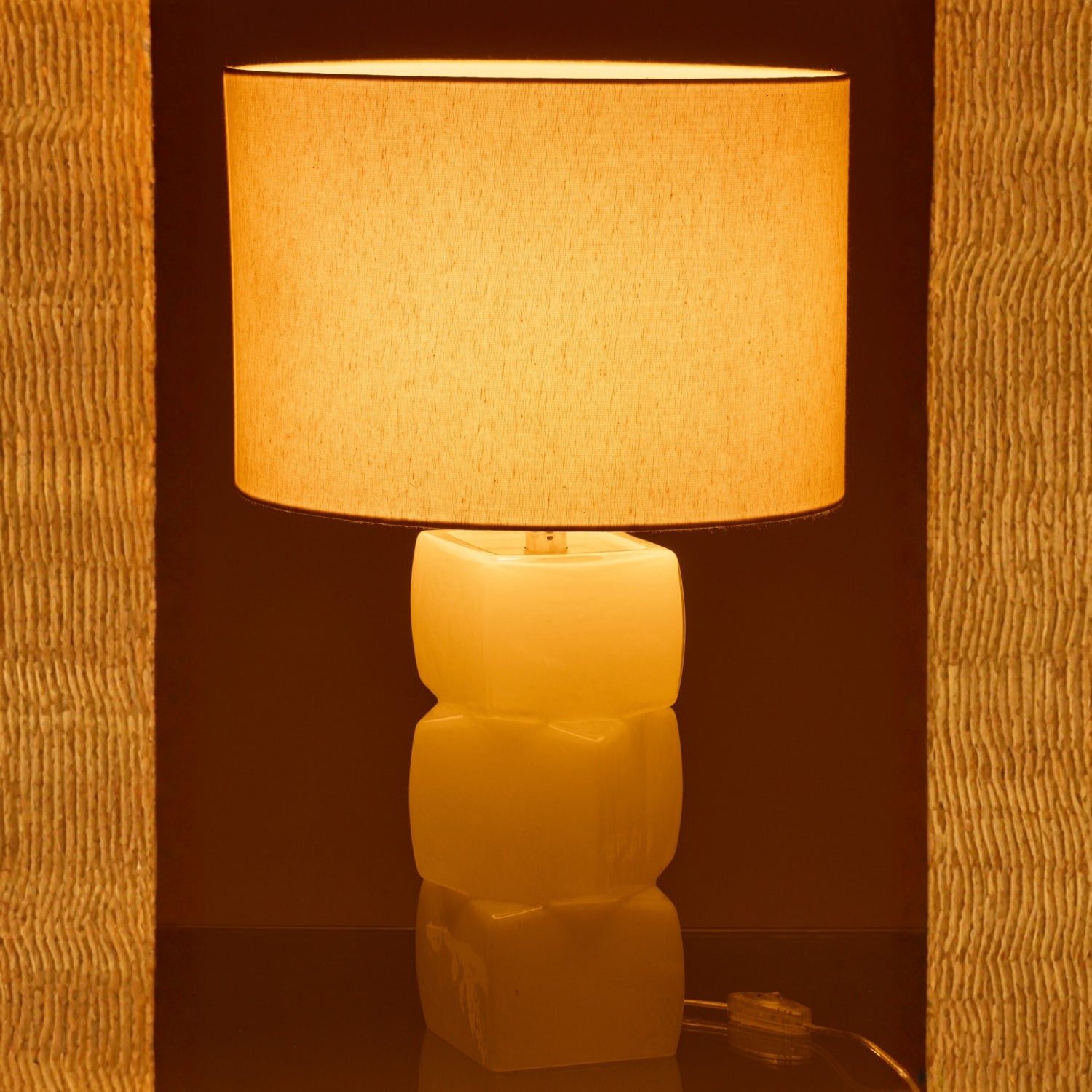 Tafellamp 3 Kubussen Glas Wit J-Line