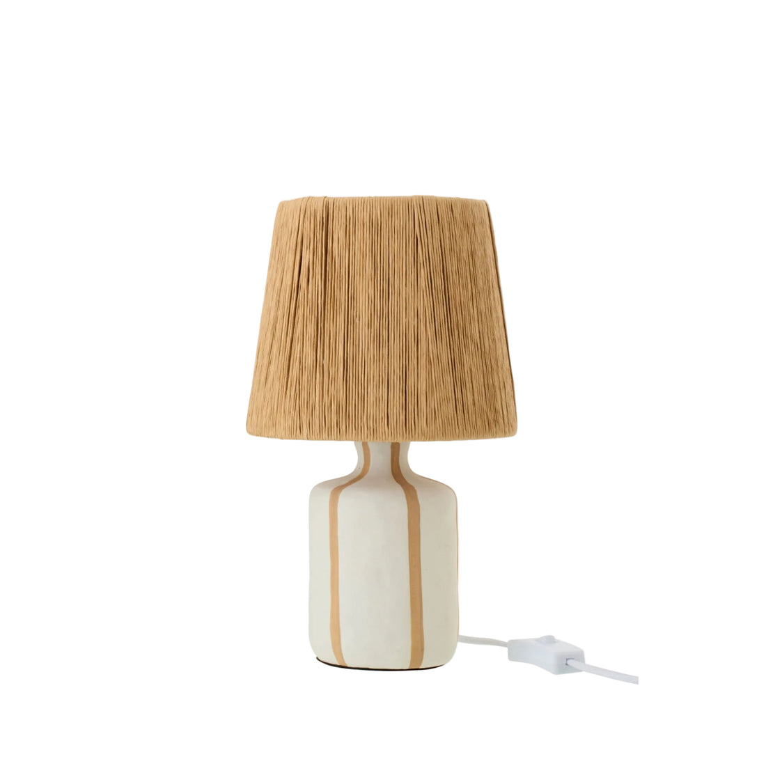 Tafellamp Gestreept Keramiek Naturel/Wit Small J-Line