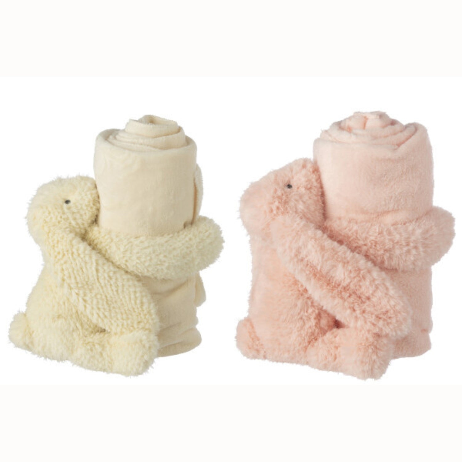 Konijn + Deken Polyester Roze/Geel Assortiment Van 2 J-Line